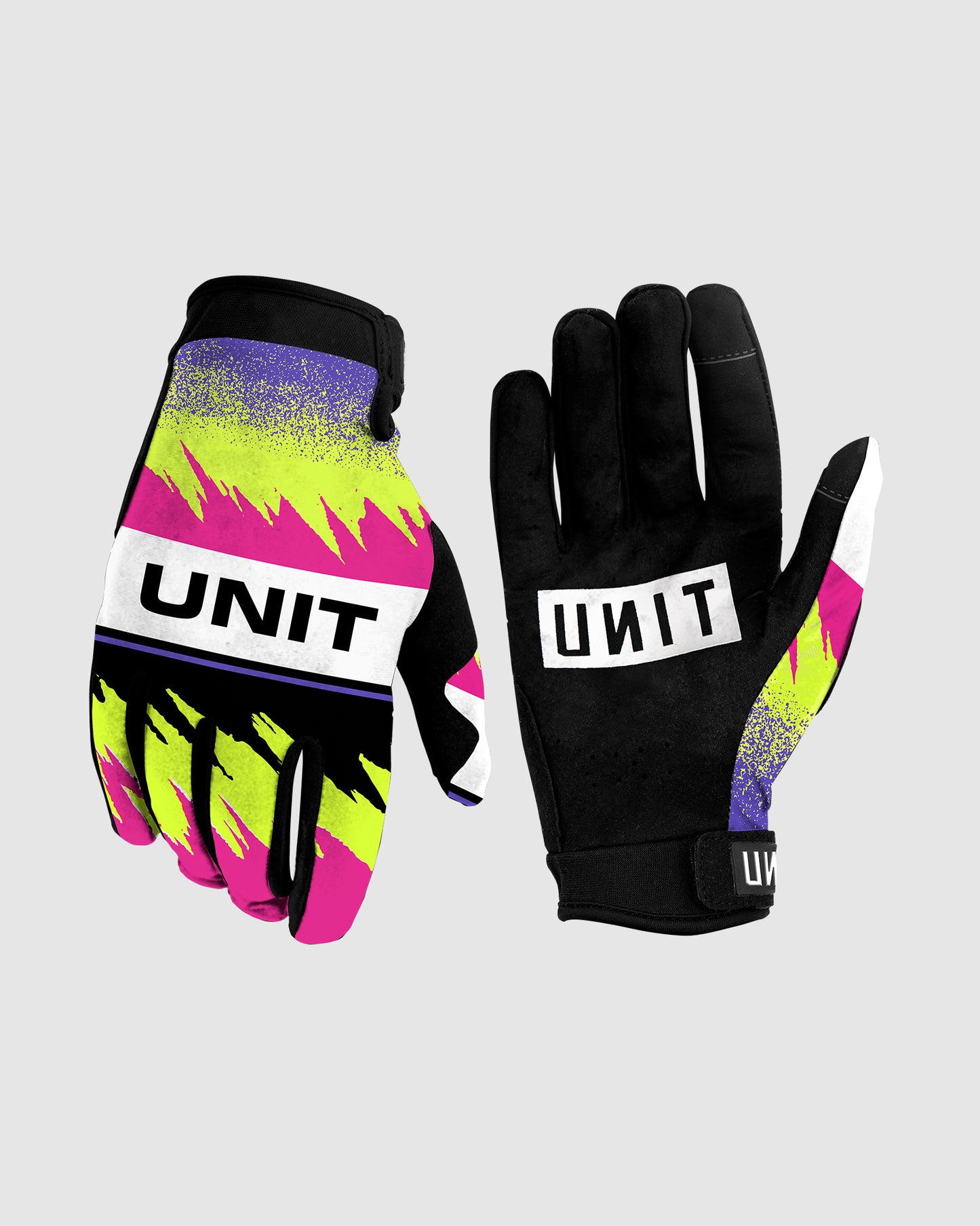 Unit MX26 Youth Electric Gloves - Black / Pink / Yellow