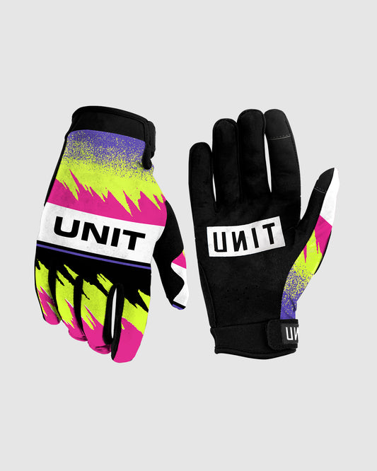 Unit MX26 Youth Electric Gloves - Black / Pink / Yellow