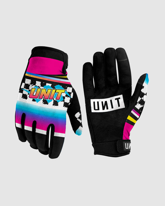 Unit MX26 Youth Turbo Gloves - Black / Pink / Blue