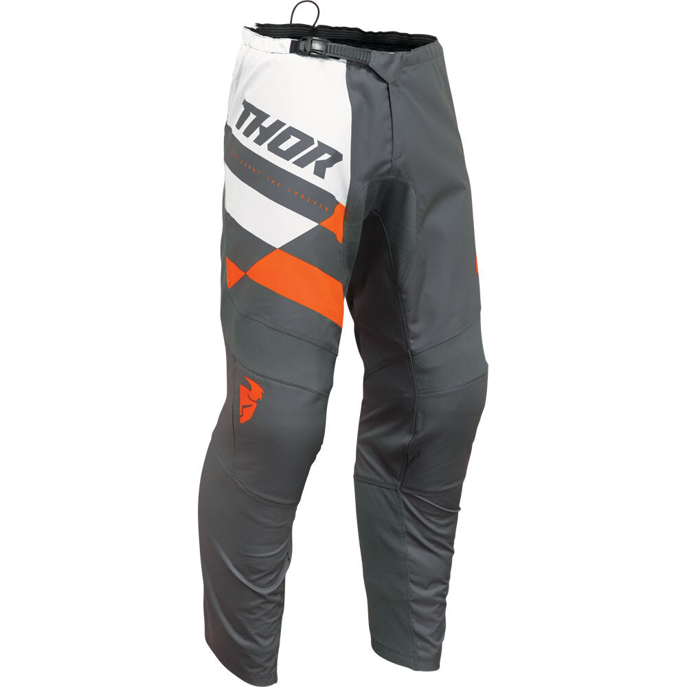 Thor MX25 Sector Checker Pants - Grey / Orange