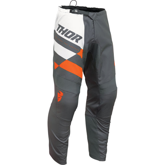 Thor MX25 Sector Checker Pants - Grey / Orange