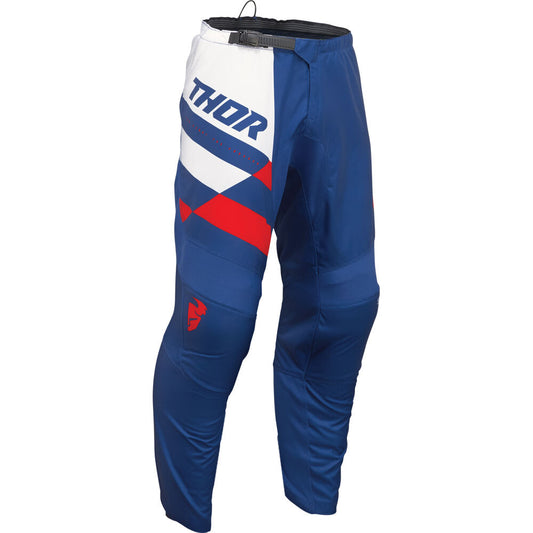Thor MX25 Sector Checker Pants - Navy / Red