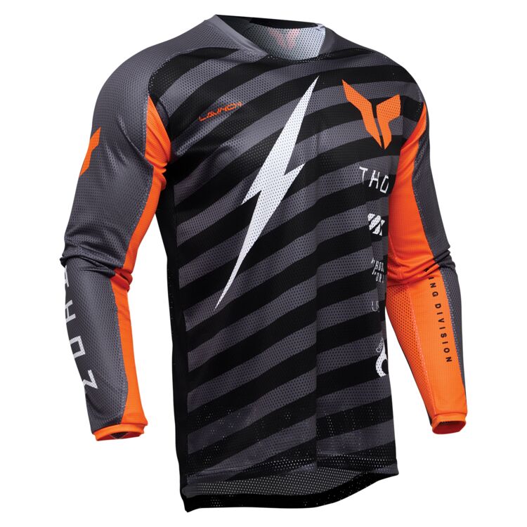 Thor MX25 Launchmode Air Raid Vented Jersey - Grey / Orange