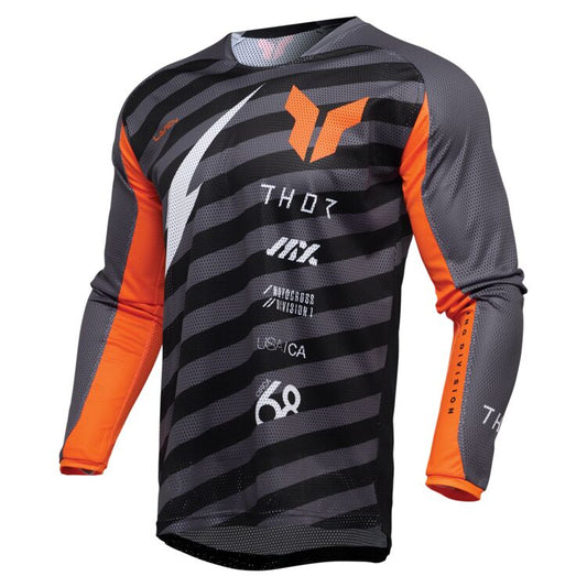 Thor MX25 Launchmode Air Raid Vented Jersey - Grey / Orange