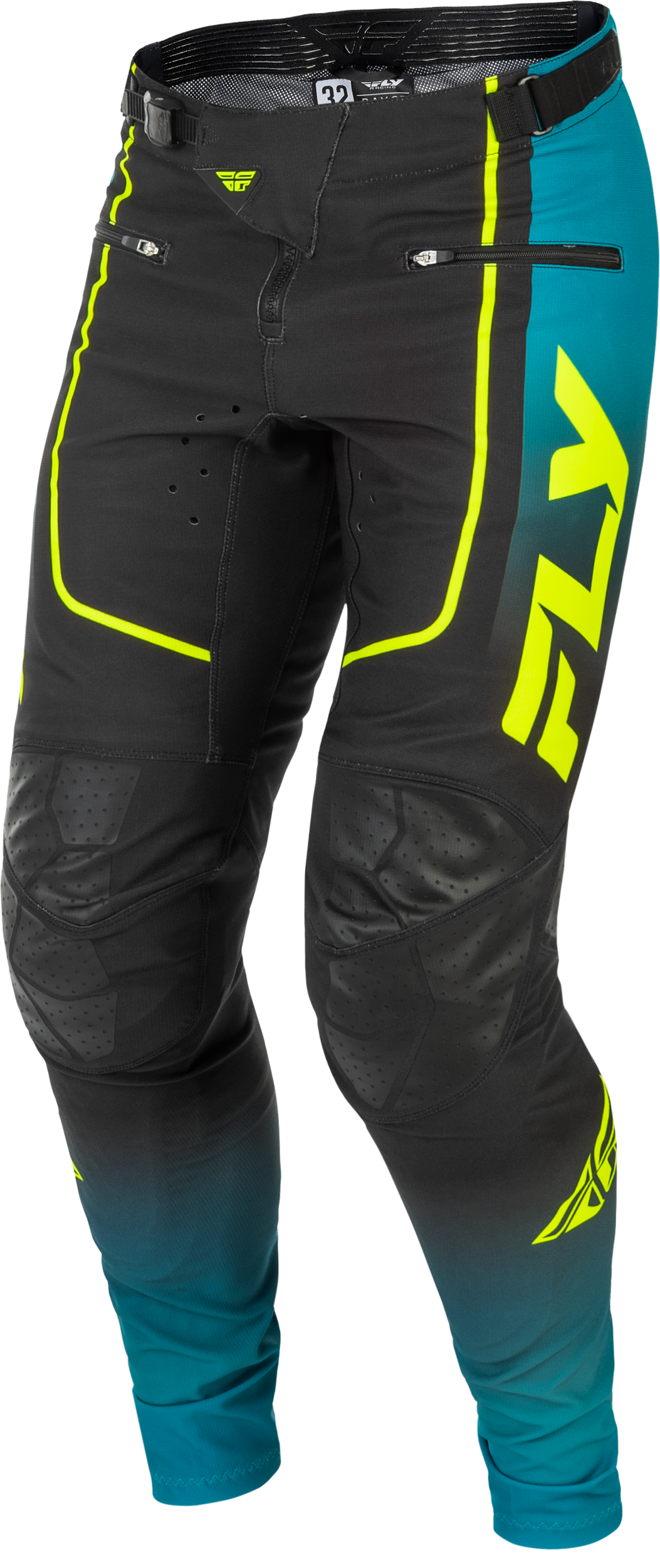 Fly Youth Rayce MTB Pants - Teal / Hi-Vis
