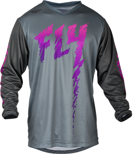 Fly MX24 Youth F-16 Jersey Grey Charcoal Pink