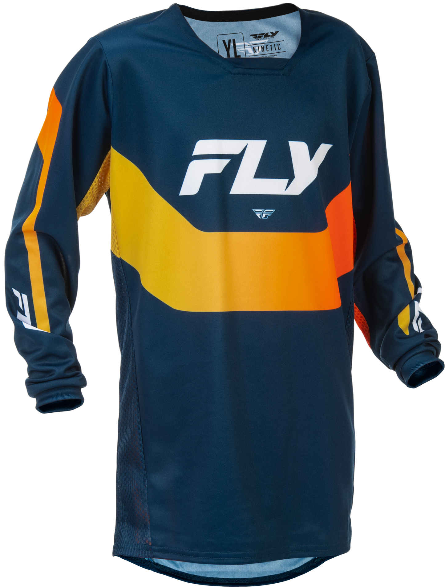 Fly MX26 Youth Kinetic Jersey & Pants - Navy / Orange