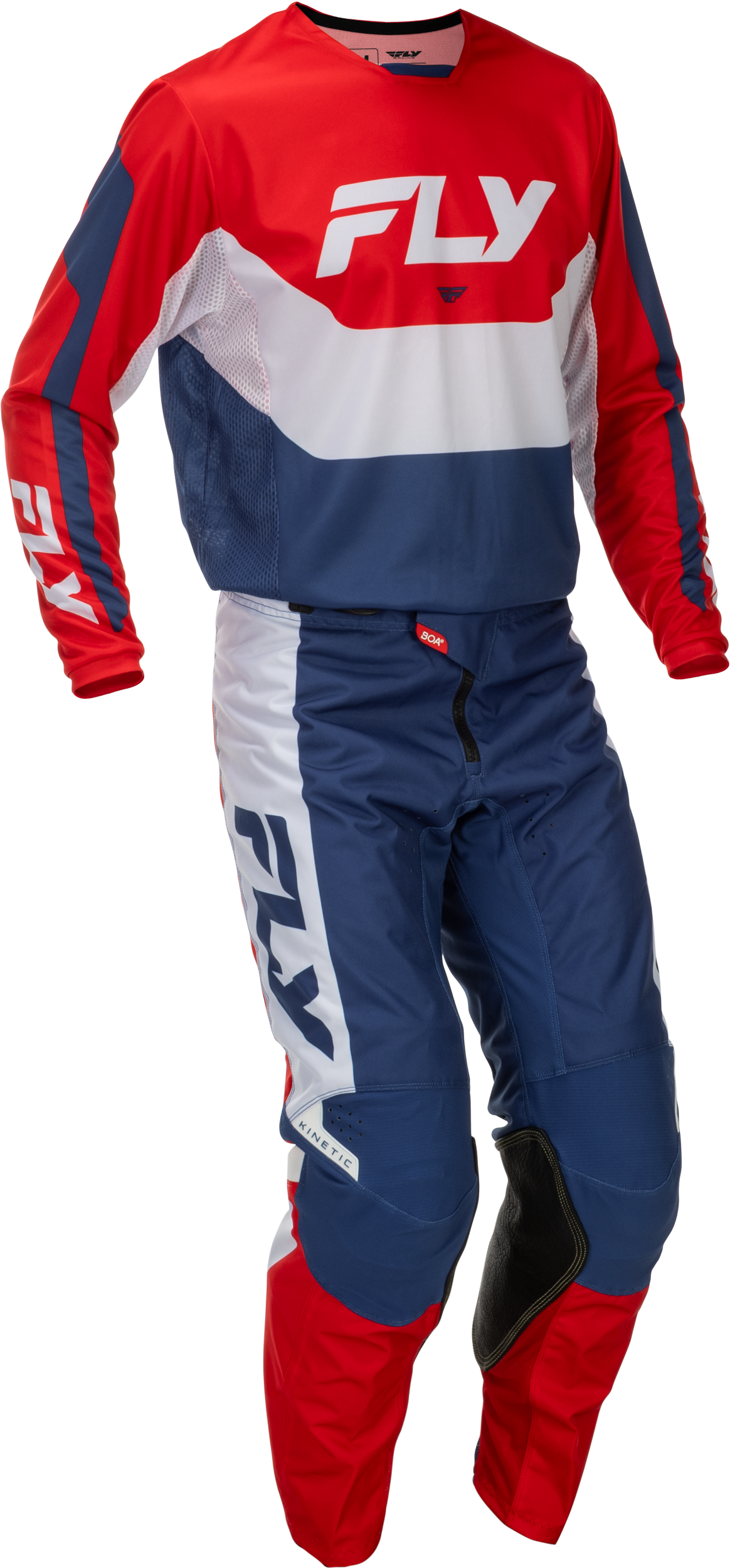 Fly MX26 Kinetic Jersey & Pants - Red / White / Blue