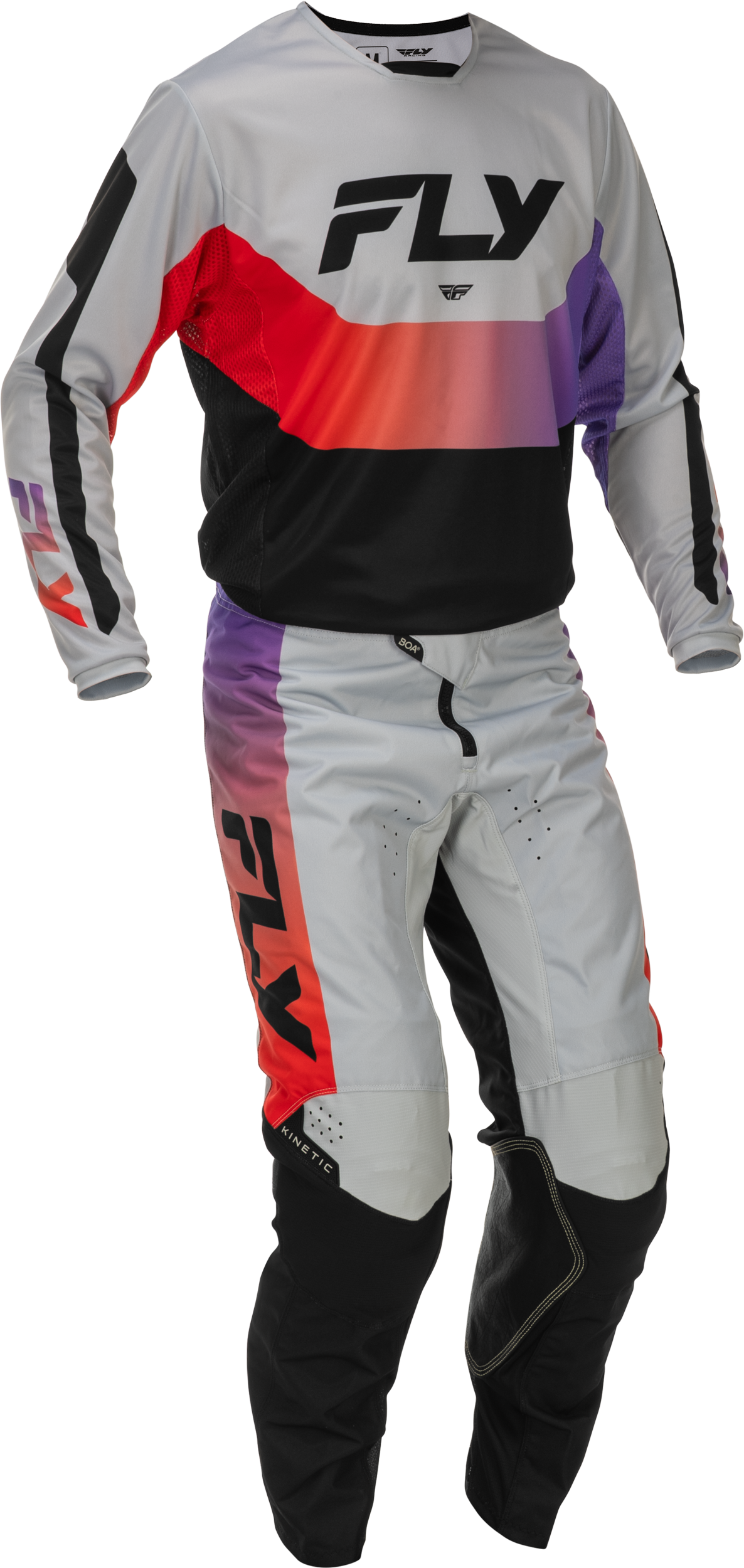 Fly MX26 Kinetic Jersey & Pants - Grey / Multi