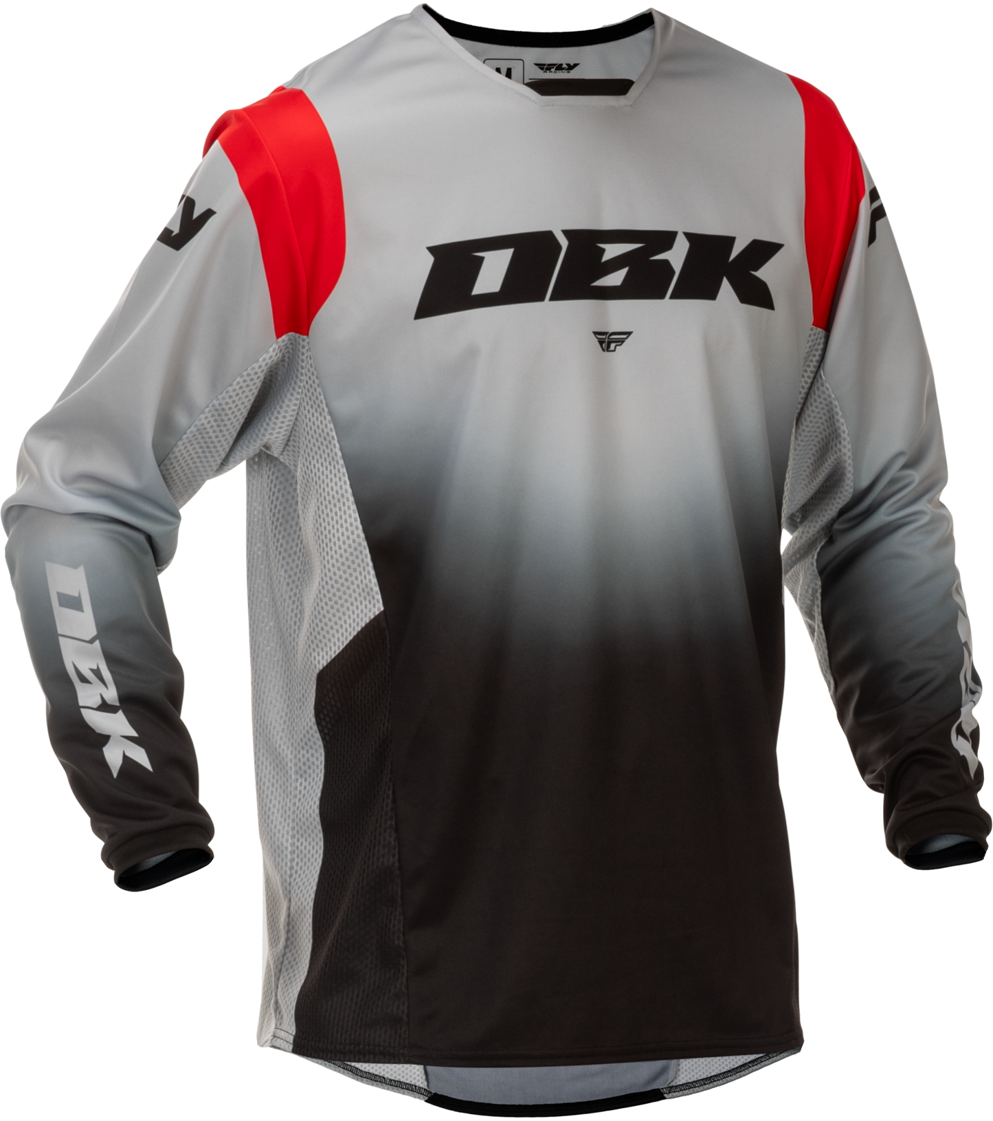 Fly MX26 Youth Kinetic DBK Jersey - Grey / Black / Red