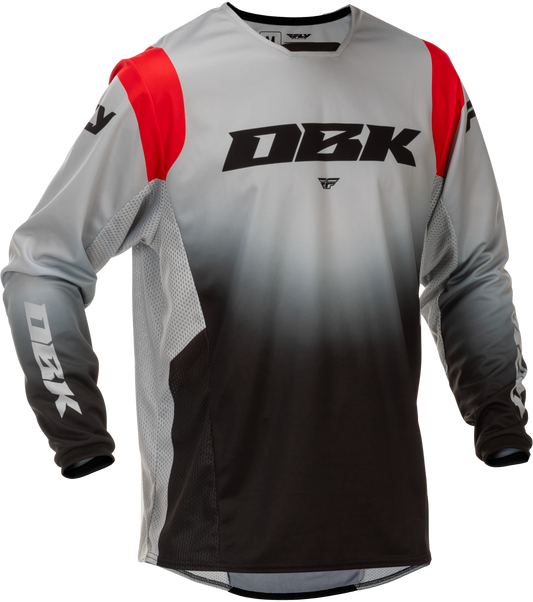 Fly MX26 Youth Kinetic DBK Jersey - Grey / Black / Red