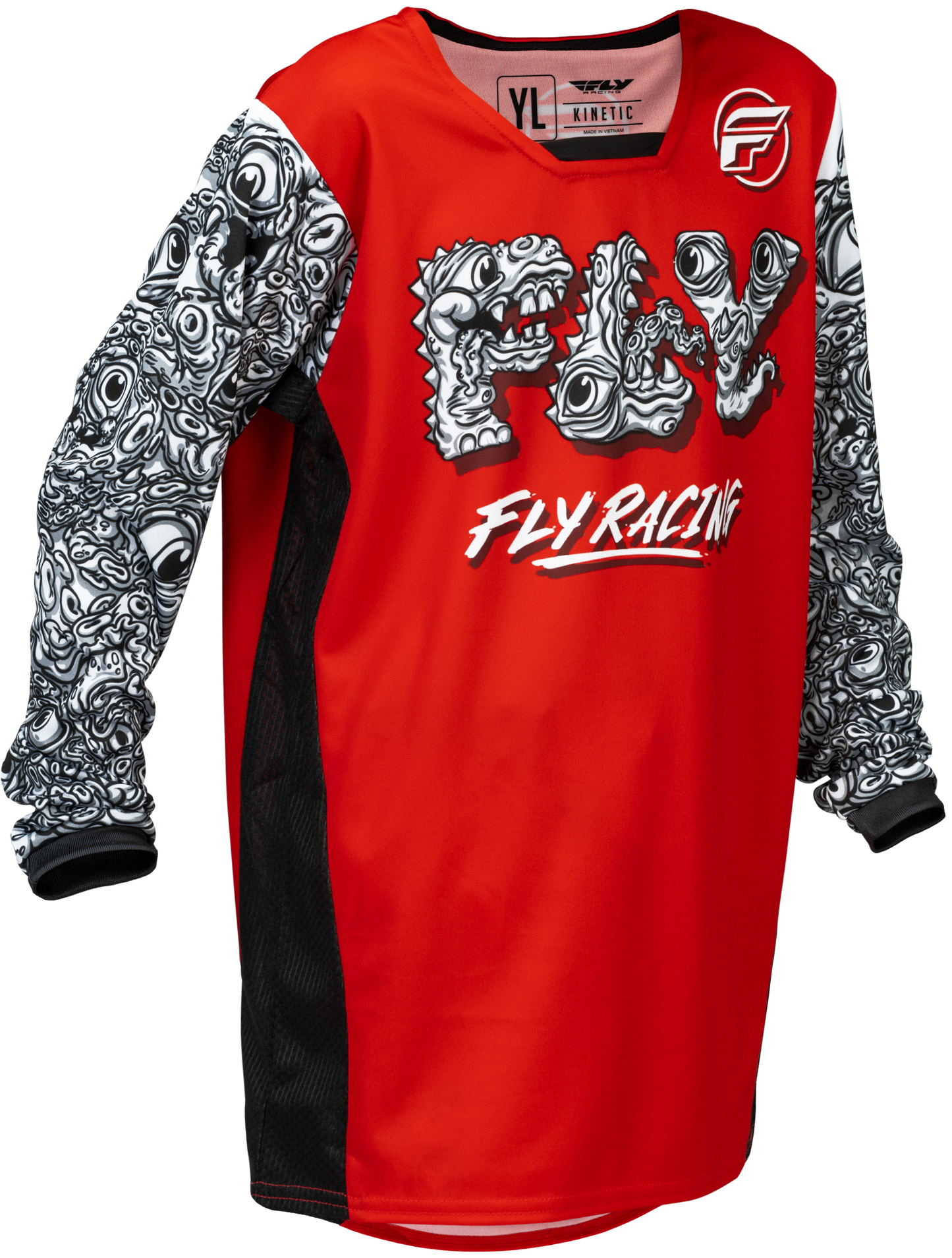 Fly MX26 Youth Kinetic Jersey & Pants - Red / White / Black