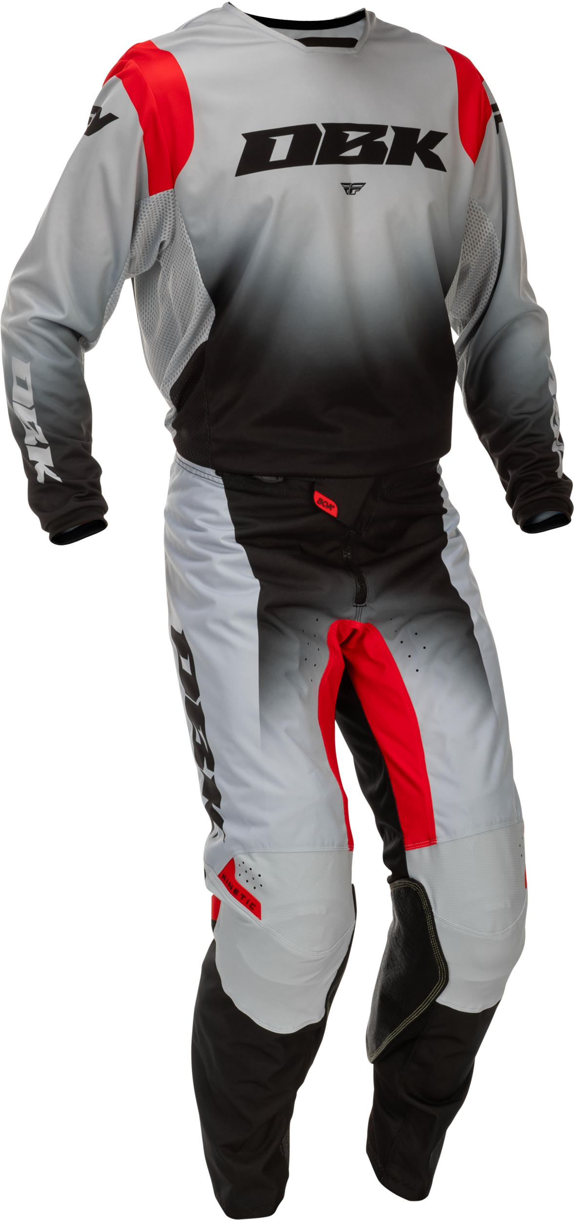 Fly MX26 Kinetic DBK Jersey & Pants - Grey / Black / Red