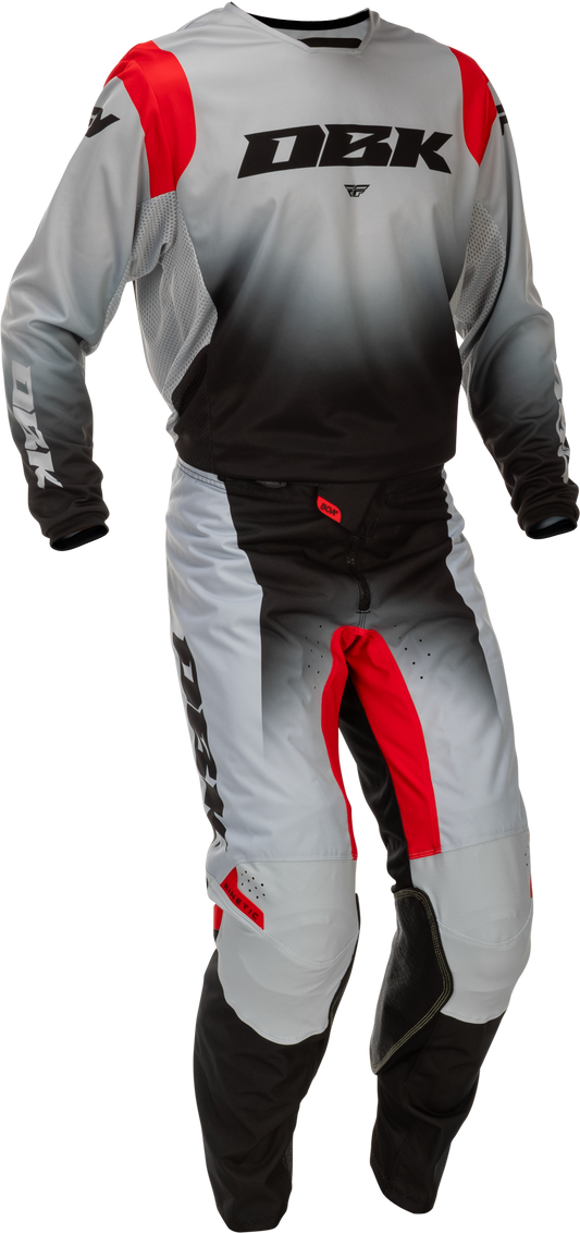 Fly MX26 Kinetic DBK Jersey & Pants - Grey / Black / Red