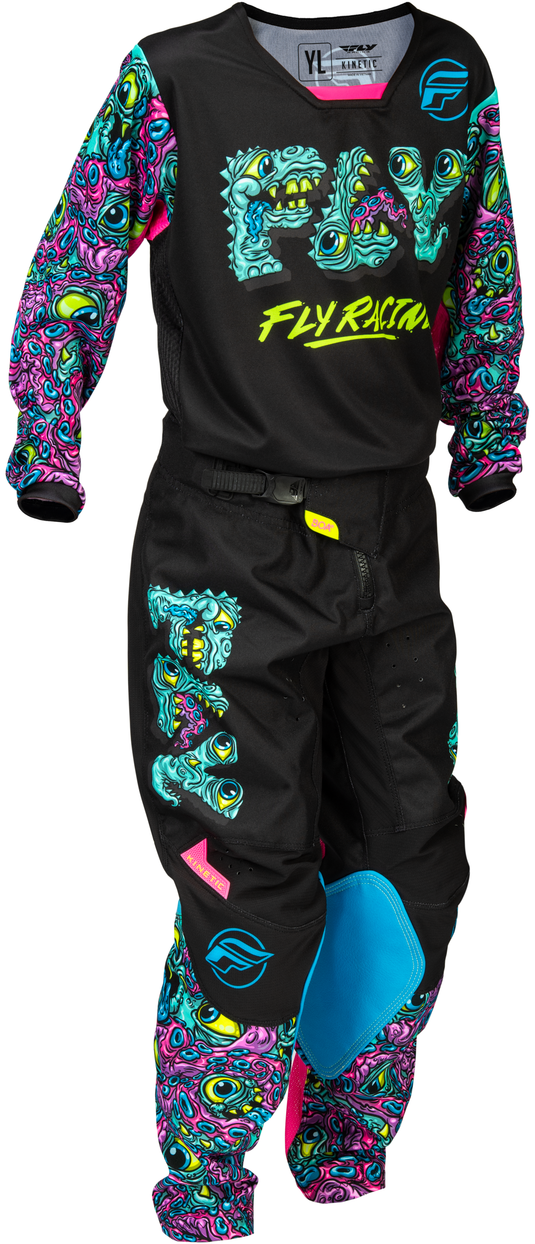 Fly MX26 Youth Kinetic Jersey & Pants - Black / Multi
