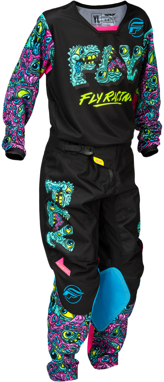 Fly MX26 Youth Kinetic Jersey & Pants - Black / Multi