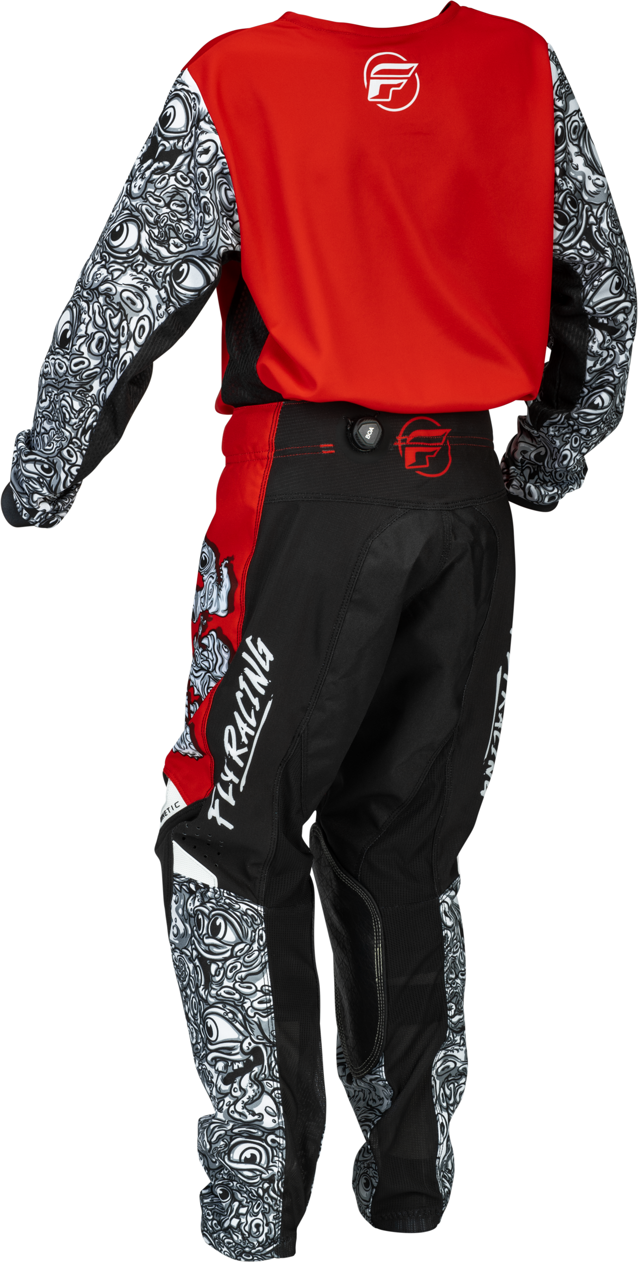 Fly MX26 Youth Kinetic Jersey & Pants - Red / White / Black