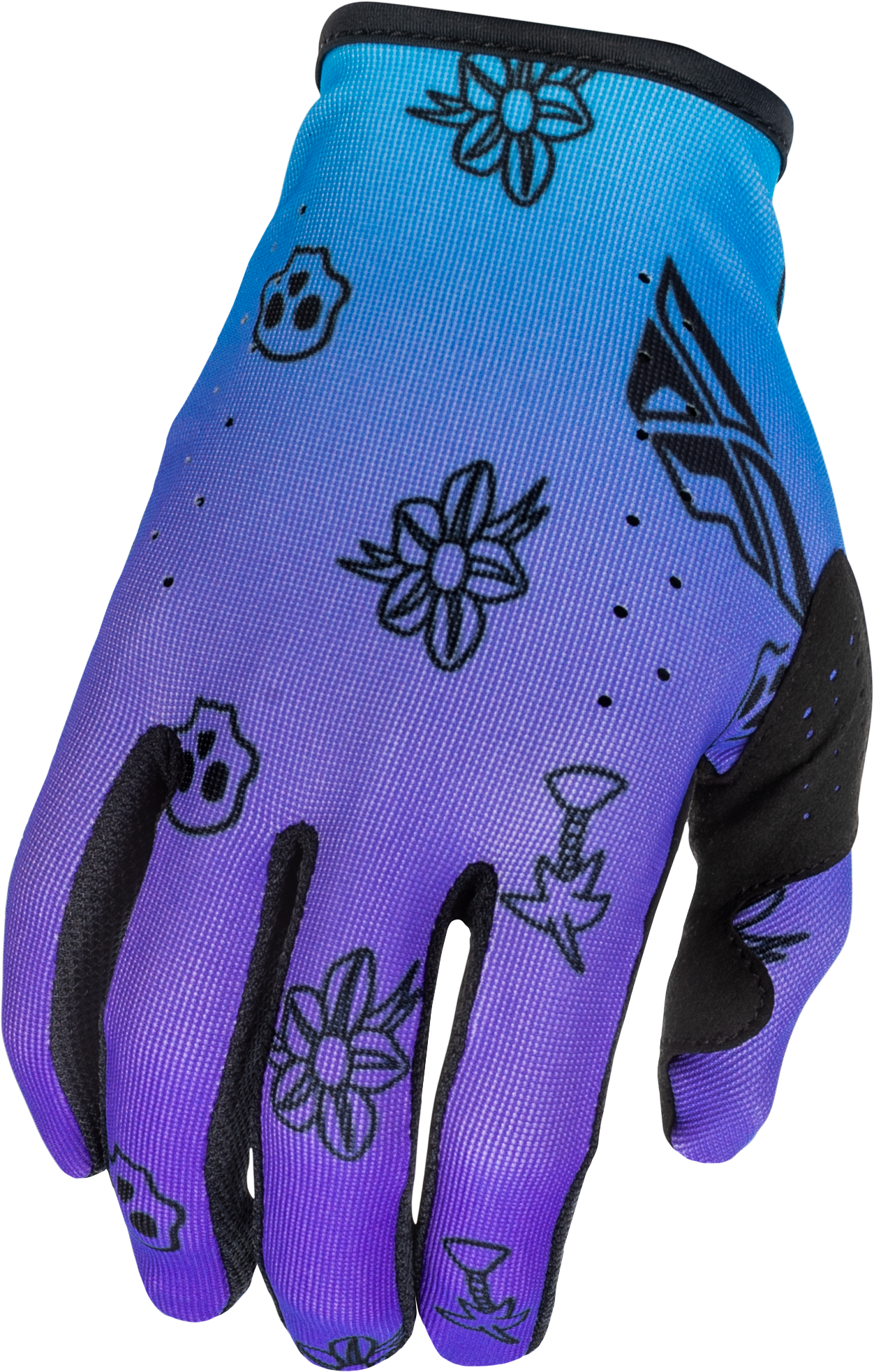 Fly MX26 Lite Outline Gloves - Purple / Blue