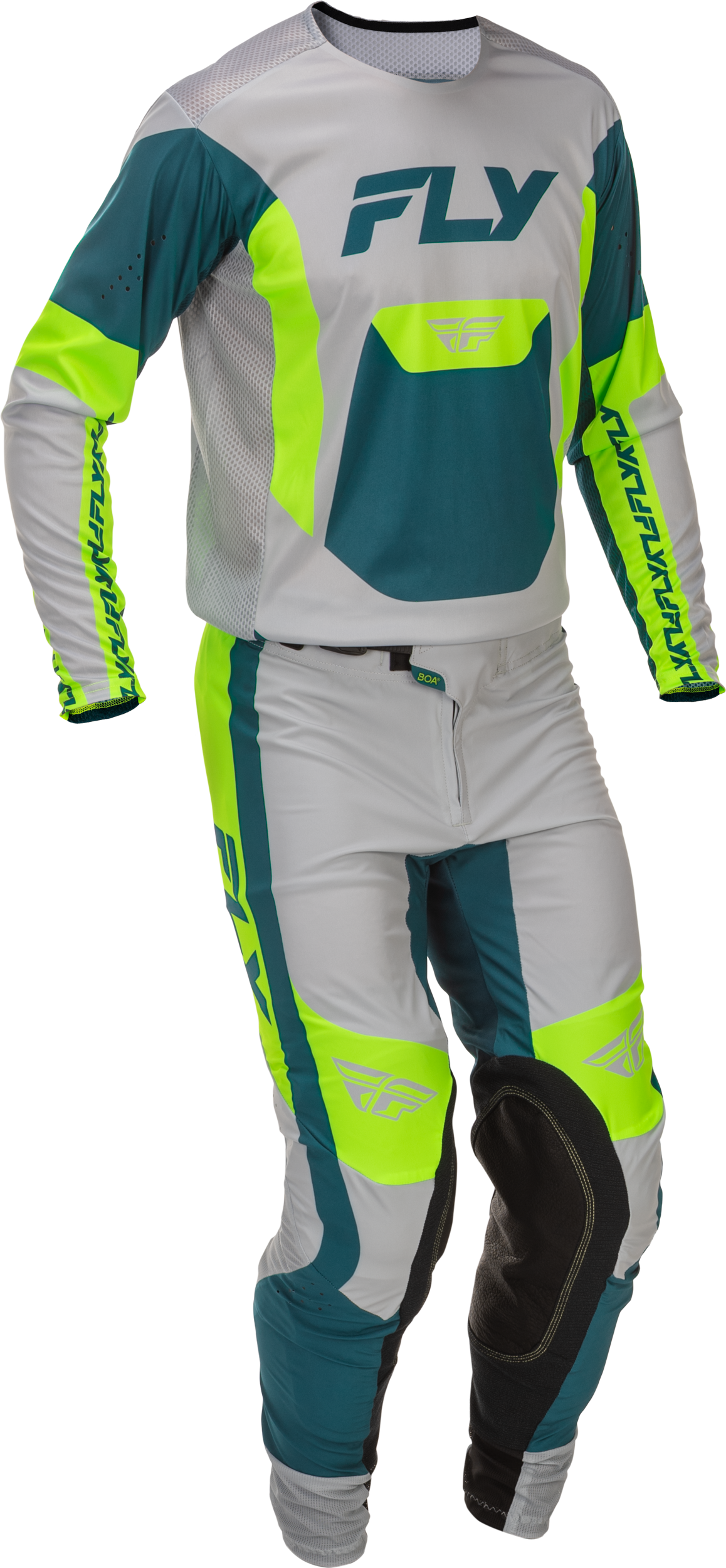 Fly MX26 Lite Jersey & Pants - Grey / Lime