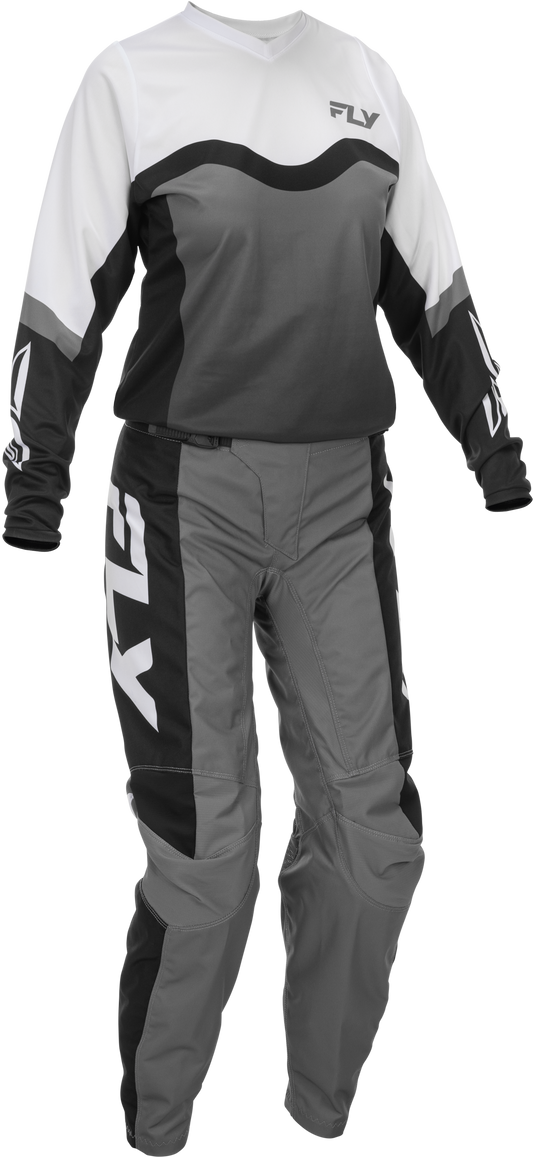 Fly MX26 Women's F-16 Jersey & Pants - Grey / Black / White