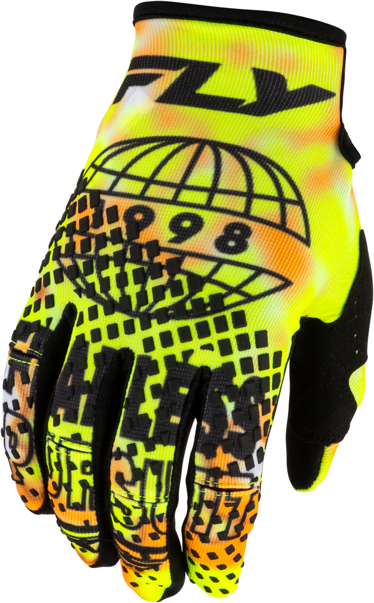 Fly MX27 Youth Kinetic Gloves Blur - Fluro Yellow