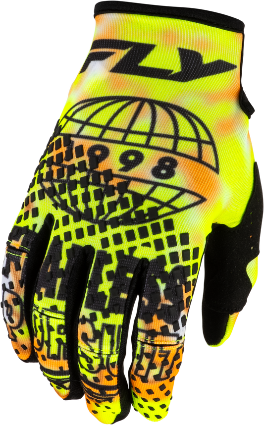 Fly MX27 Youth Kinetic Gloves Blur - Fluro Yellow