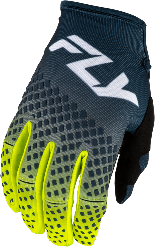Fly MX27 Youth Kinetic Gloves Fade - Navy / Yellow