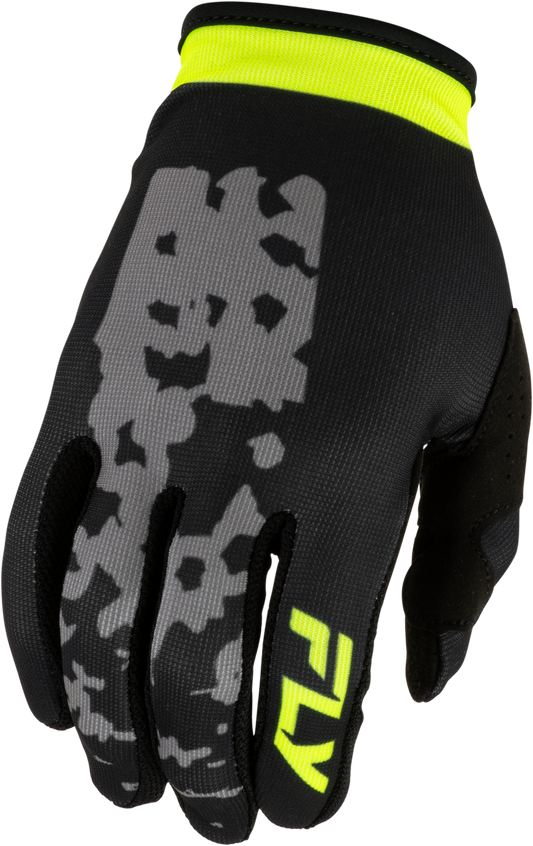 Fly MX27 Youth Lite Gloves Flake - Black / Grey / Hi-Vis