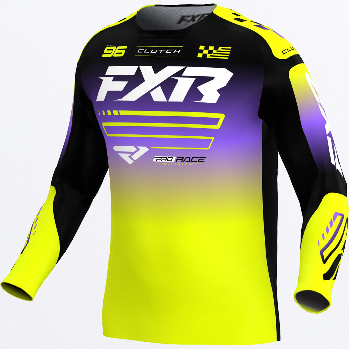 FXR MX26 Kids Clutch Jersey & Pants - Hi-Vis / Black / Purple