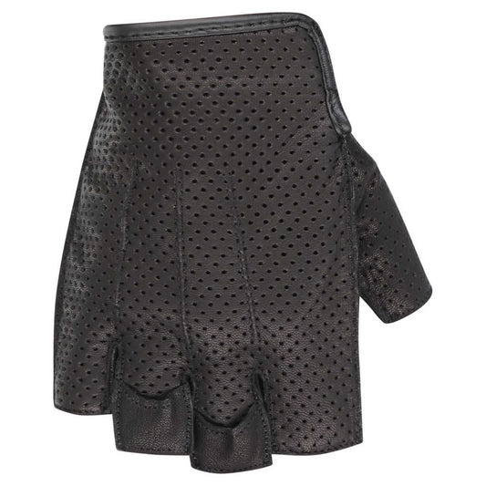 Argon Riot Leather Fingerless Gloves - Black