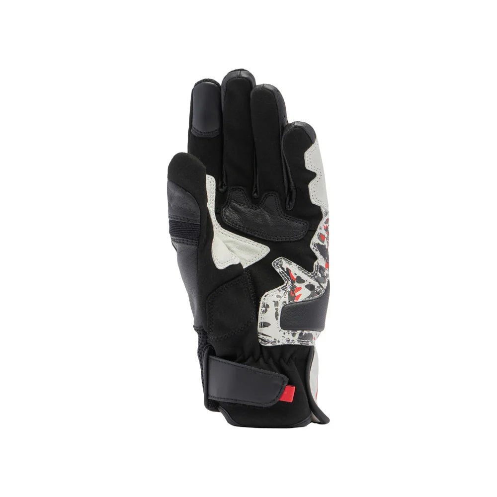 Dainese Mig 3 Leather Gloves - Black / Red Spray / White