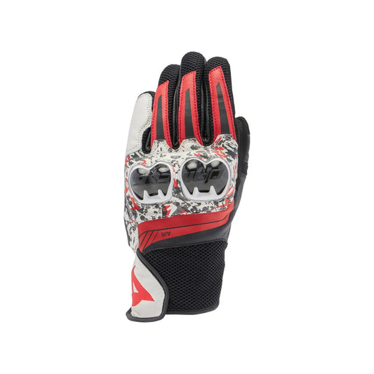 Dainese Mig 3 Leather Gloves - Black / Red Spray / White