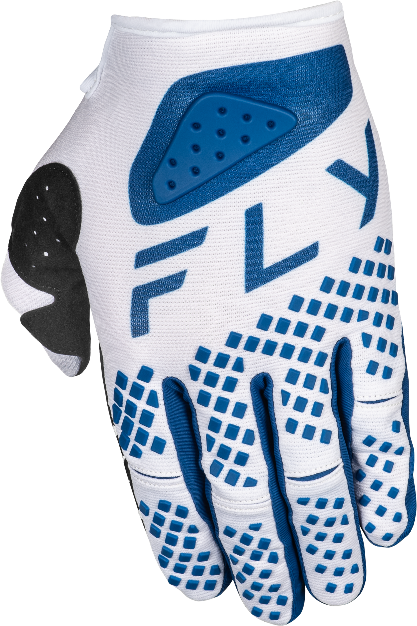 Fly MX25 Youth Kinetic Center Gloves - White / Navy
