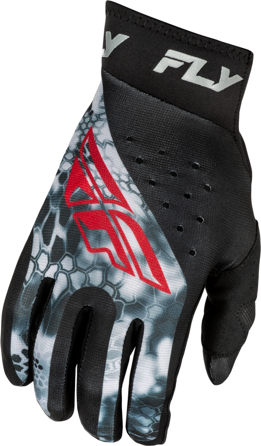 Fly MX25 Pro L Kryptek Gloves - Black Red Grey