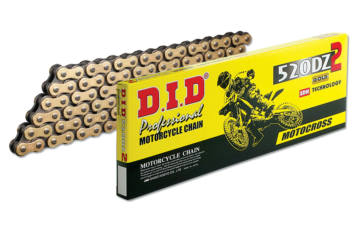 D.I.D MX Drive Chain 520DZ2 GB 120L RB - Gold & Black