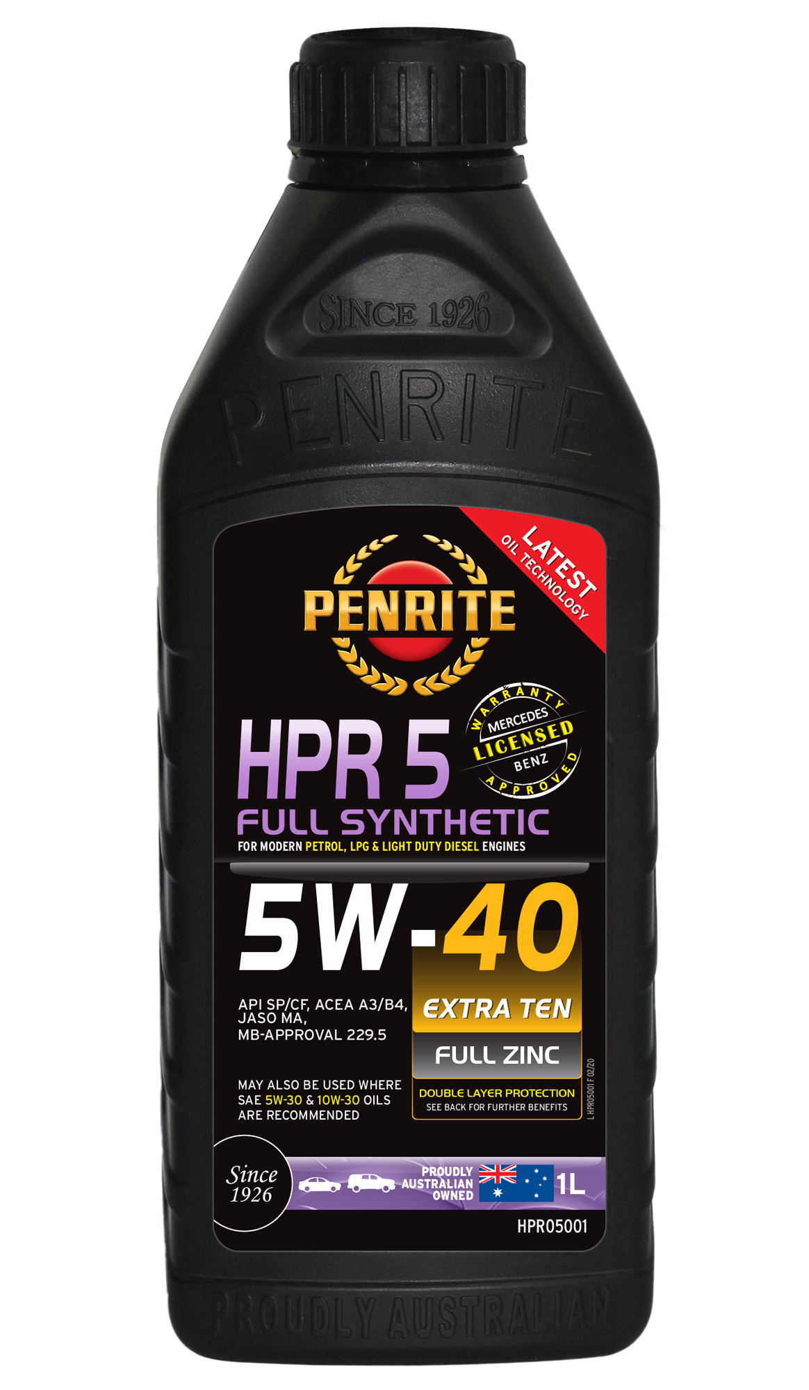 Penrite HPR 5 5W-40 Full Synthetic Engine Oil - 1L