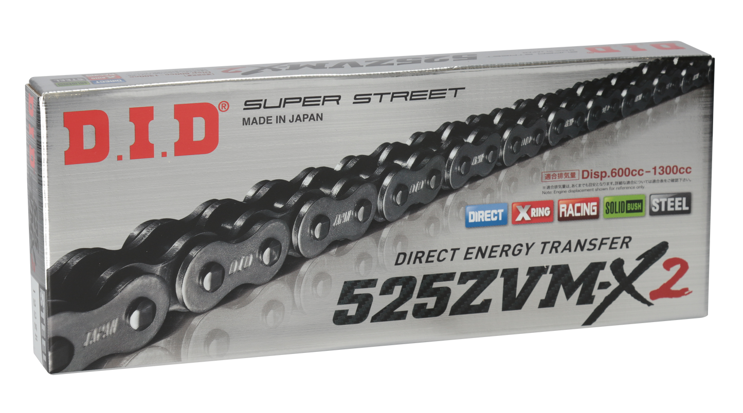 D.I.D Drive Chain 525ZVM-X2 122L ZB Super Street X-Ring