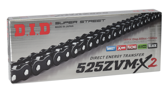 D.I.D Drive Chain 525ZVM-X2 122L ZB Super Street X-Ring - Black