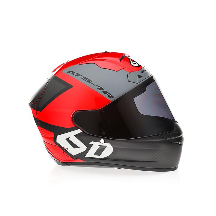 6D ATS-1R Wyman Helmet - Red / Black