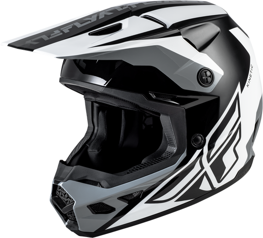 Fly Kinetic Crest Helmet - Black / White / Grey