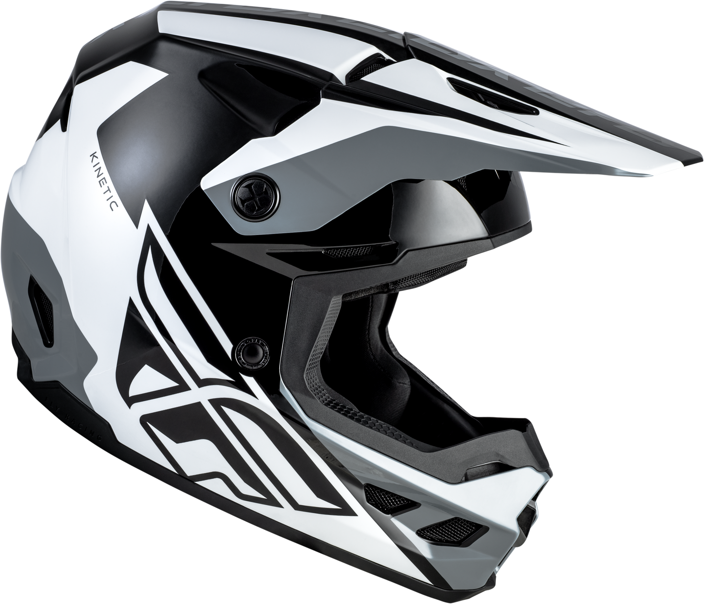 Fly Kinetic Crest Helmet - Black / White / Grey