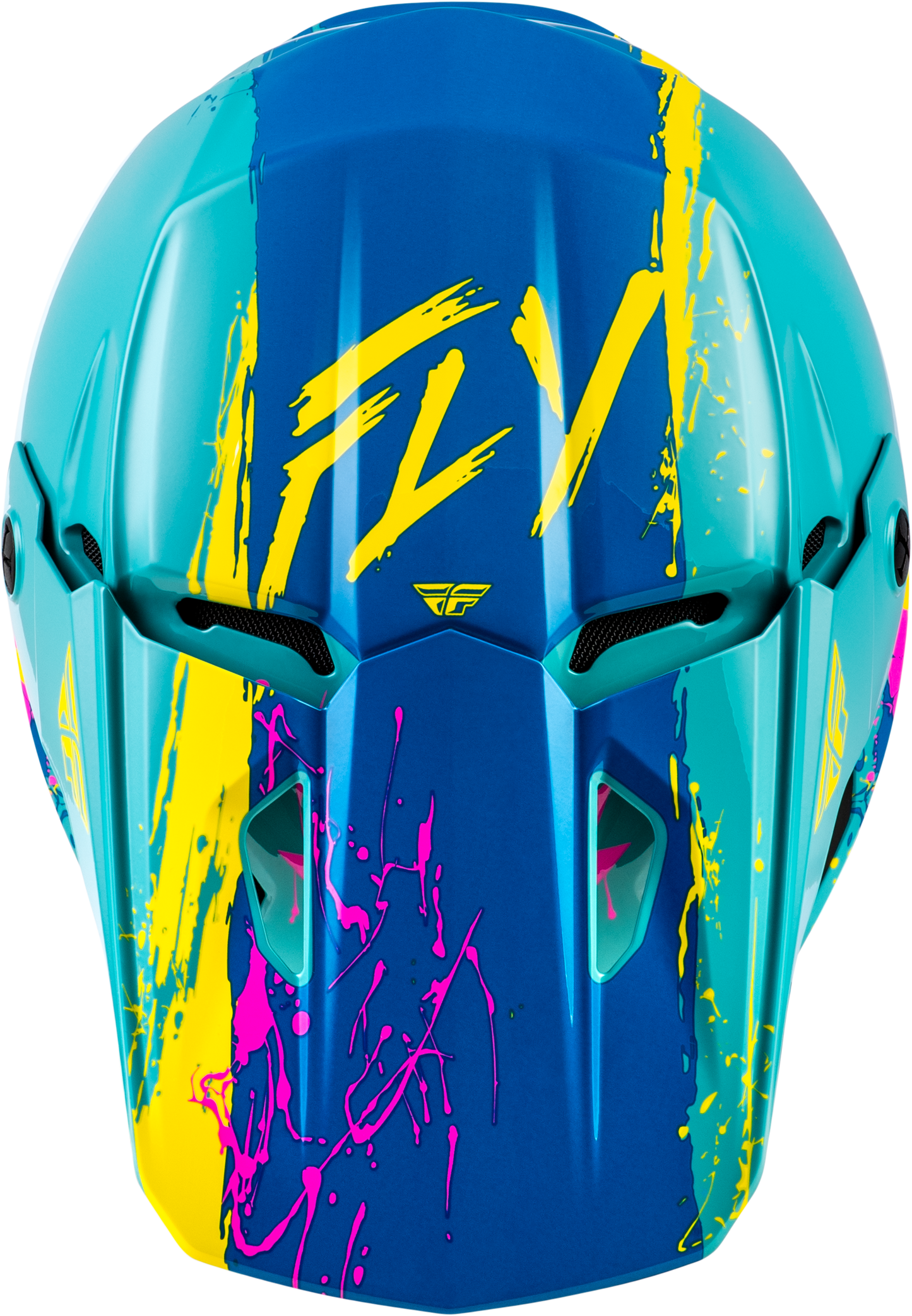 Fly Youth Kinetic Drip Helmet - Blue / Pink / Yellow