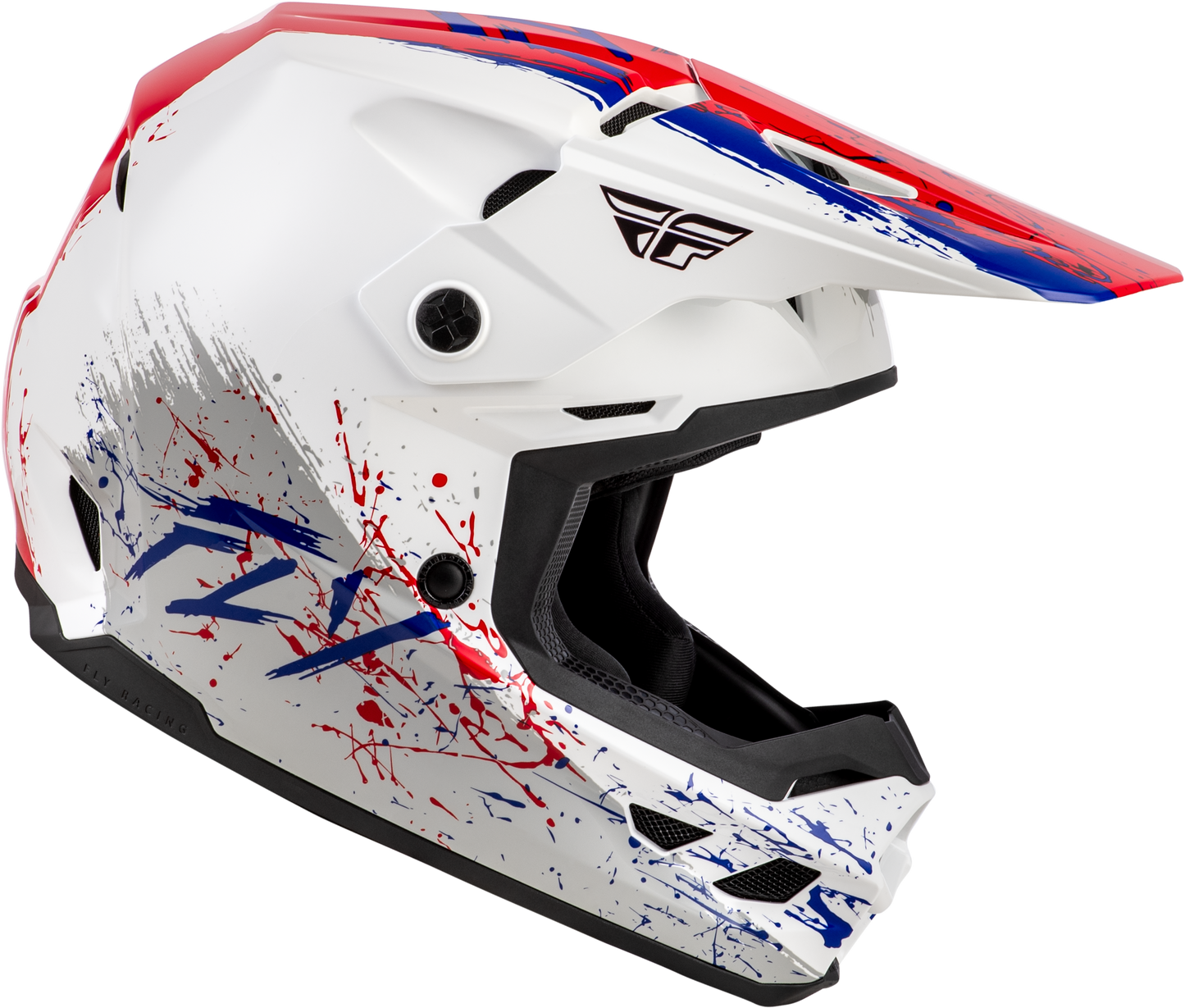 Fly Youth Kinetic Drip Helmet - Red / White / Blue