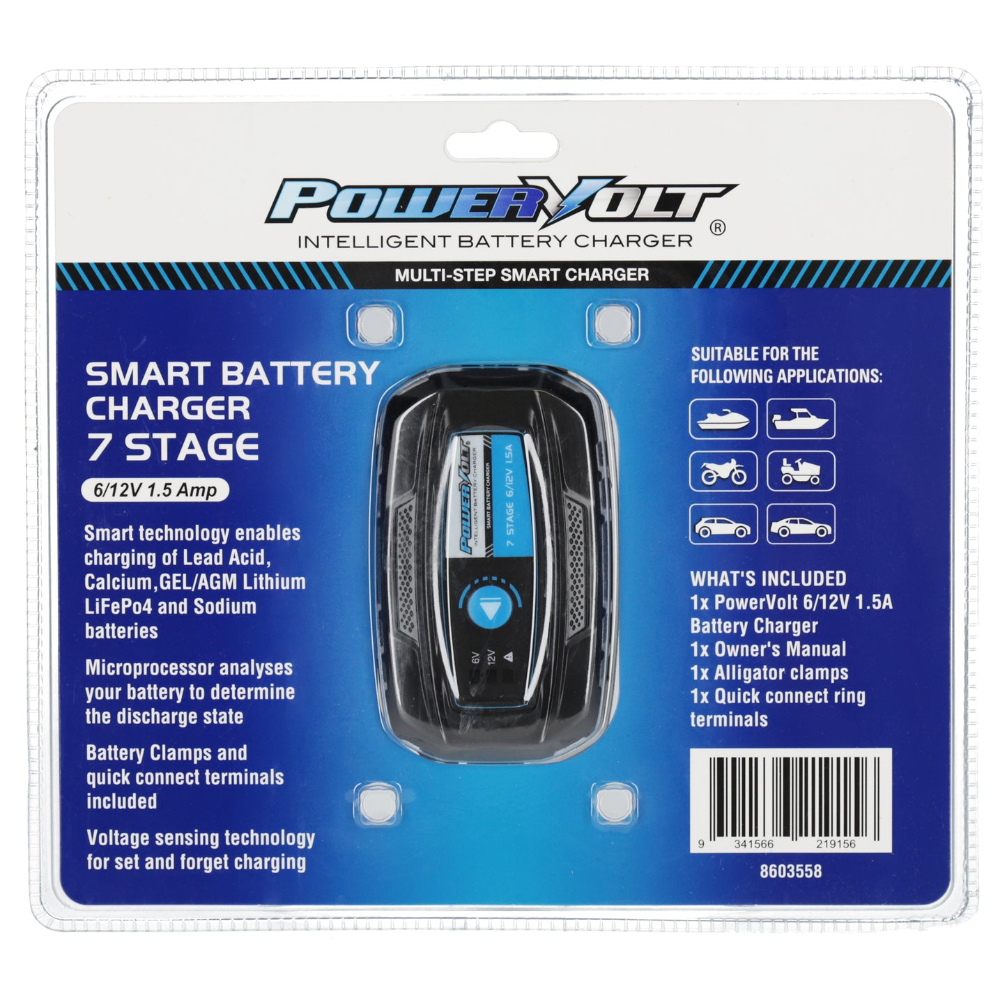 Powervolt 7 Stage 1.5A Battery Charger Dual Mode