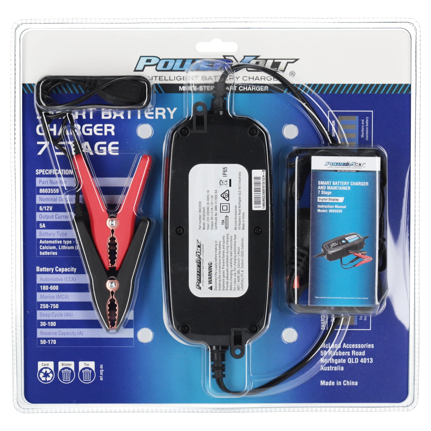 Powervolt 7 Stage 5A Battery Charger Dual Mode
