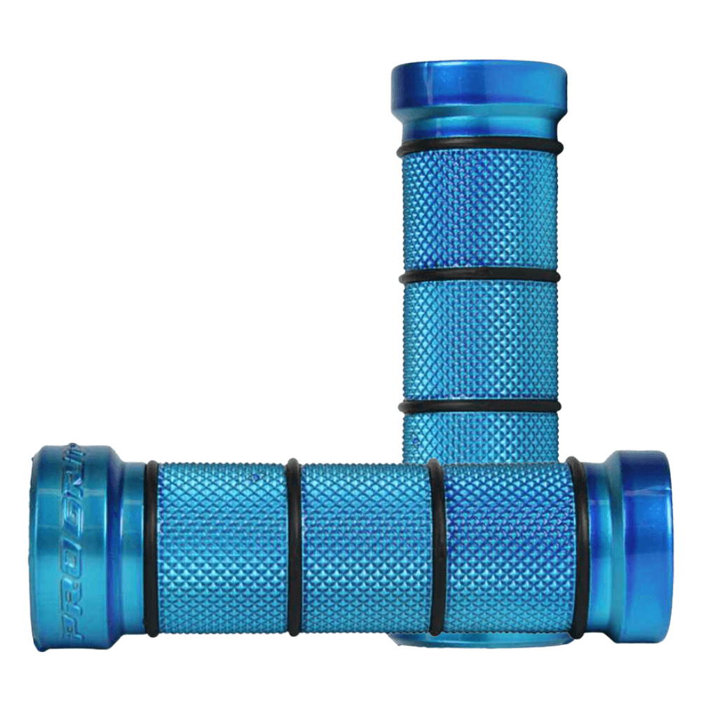 Progrip Blue Single Density (24-28mm) 866 Chrome Cruiser Grips
