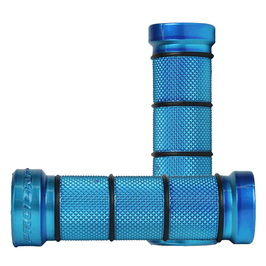 Progrip Blue Single Density (24-28mm) 866 Chrome Cruiser Grips