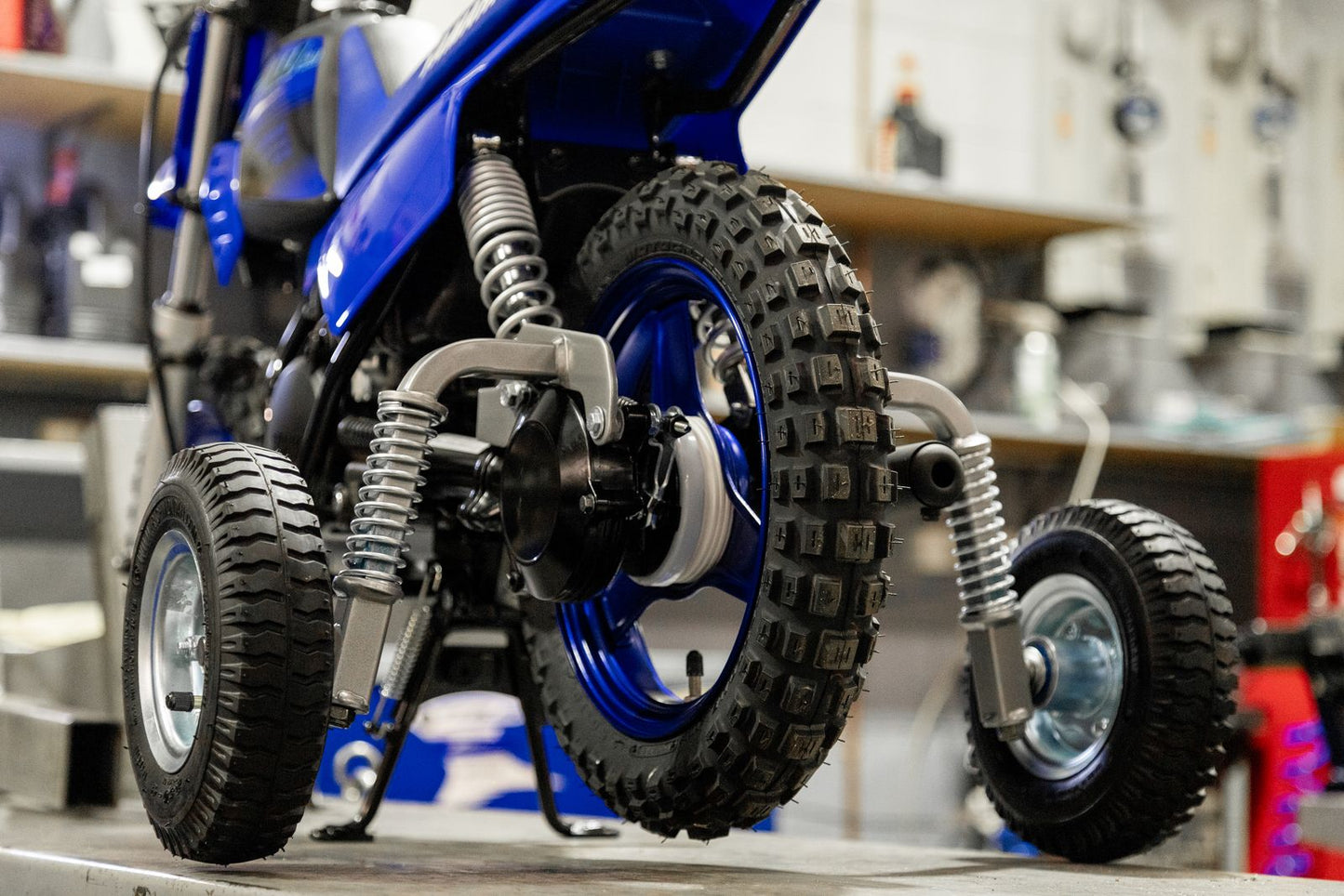 Mini Moto Yamaha PW50 Rear Mount Training Wheels With Suspension