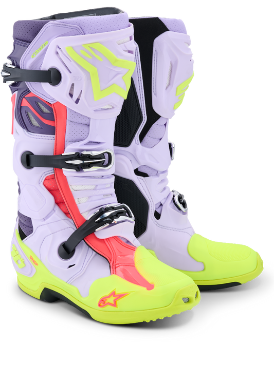 Alpinestars Tech 10 Supervented Boots - Purple / Yellow