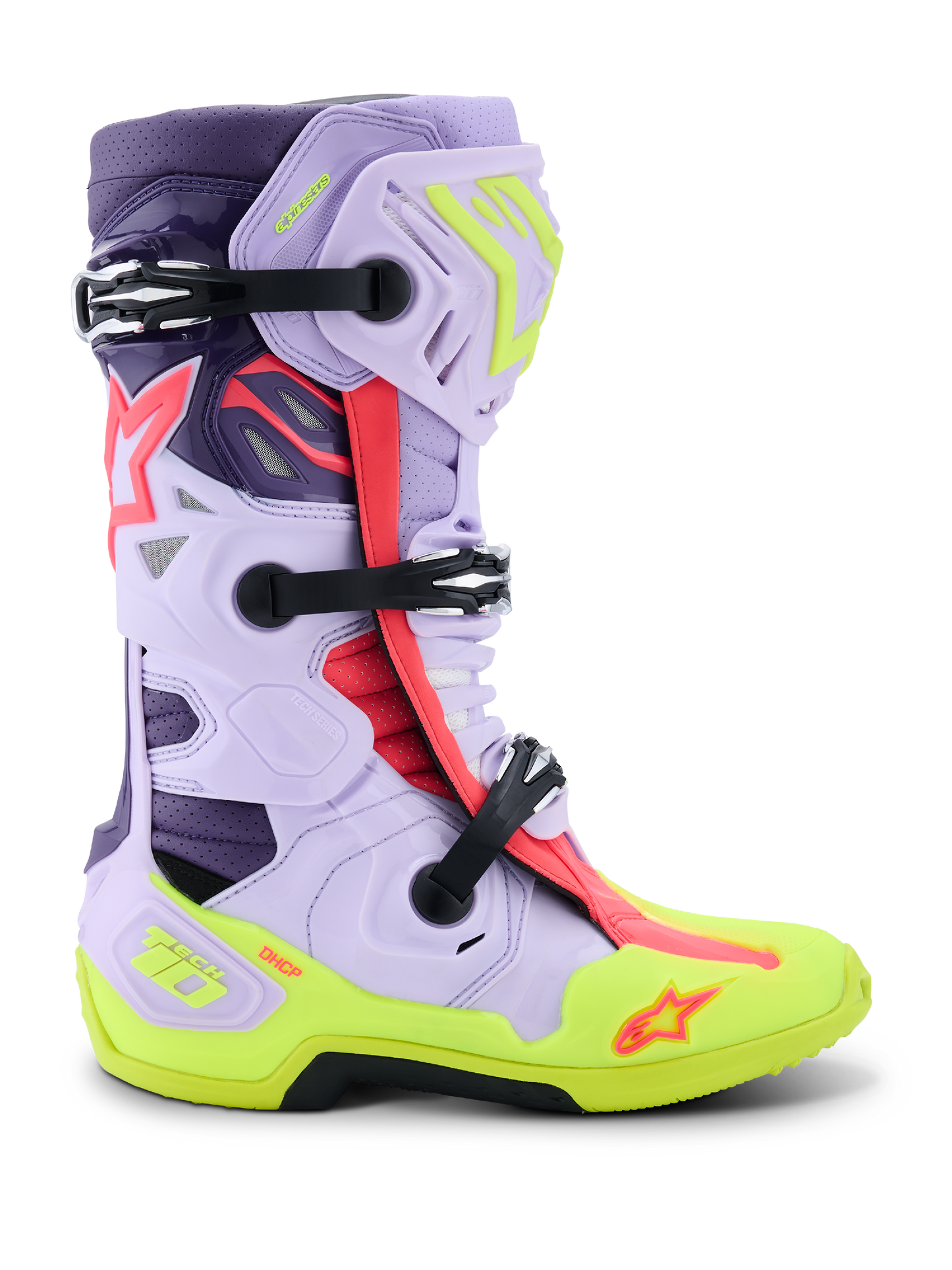 Alpinestars Tech 10 Supervented Boots - Purple / Yellow